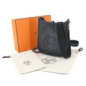 HERMES Evelyne Amazon TPM Shoulder Bag Taurillon Clemence Black 90249933